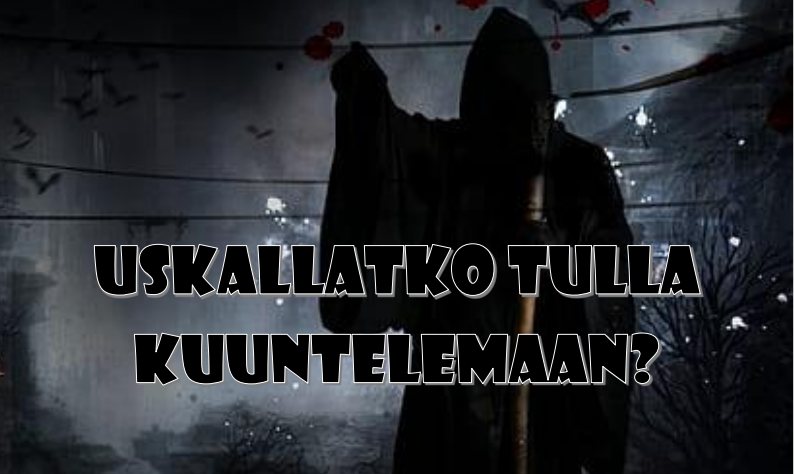 Kauhuaiheinen kuvituskuva kirjaston kauhuvinkkauksesta Citynuokkarilla.