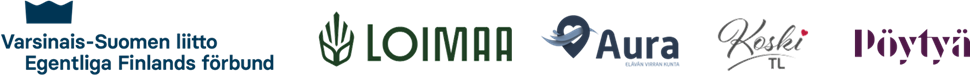 Logot Varsinais-Suomen liitto, Loimaa, Aura, Koski tl ja Pöytyä.