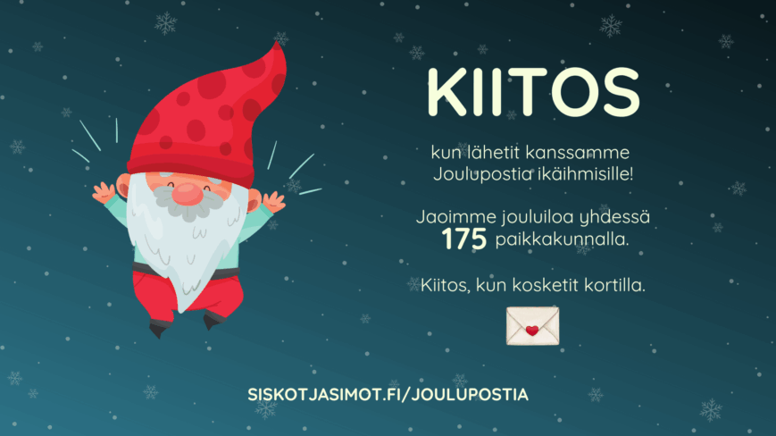 Kuvassa on Joulupostia ikäihmisille -kampanjan kuvituskuva.