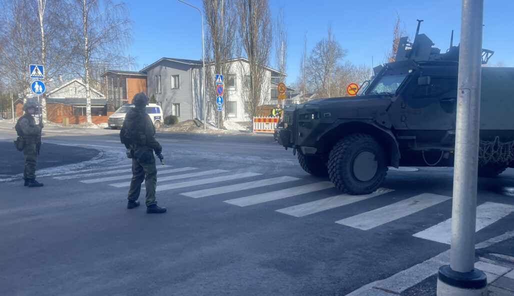 Excercise session near the old town hall in Loimaa