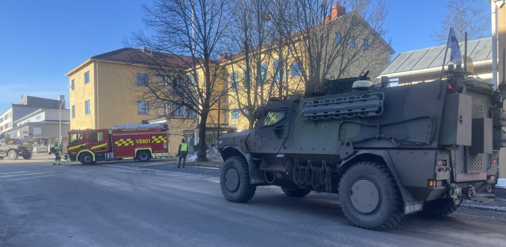 Harjoitustilanne Loimaan vanhan kaupungintalon läheisyydessä