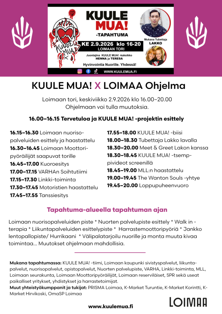 Kuule mua -tapahtuman mainos.