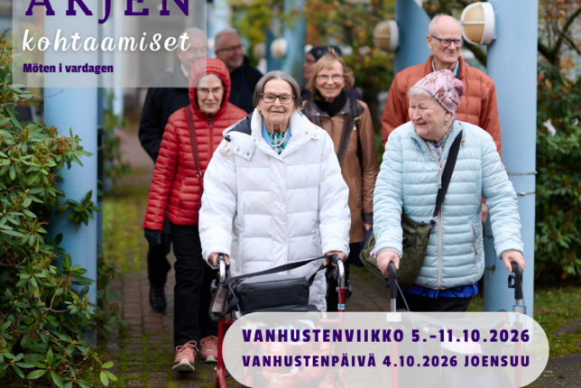 Kuvassa on vanhustenviikkoon liittyvä kuvituskuva.